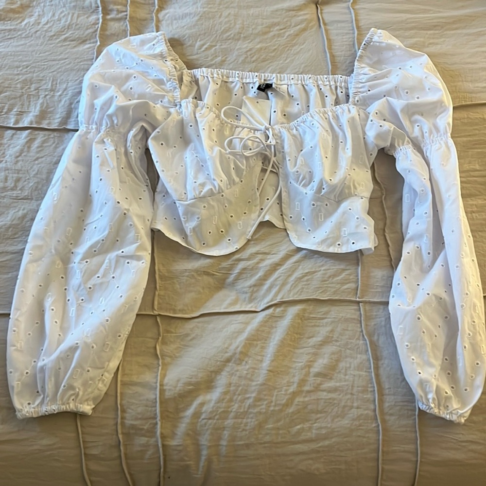 H&M cropped front-tie long sleeve